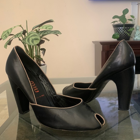 MIU MIU Peep Toe Pumps - Picture 1 of 9